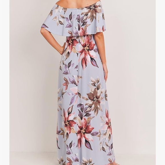 LaClef Floral Off-Shoulder Maxi Dress - Picture 4 of 5
